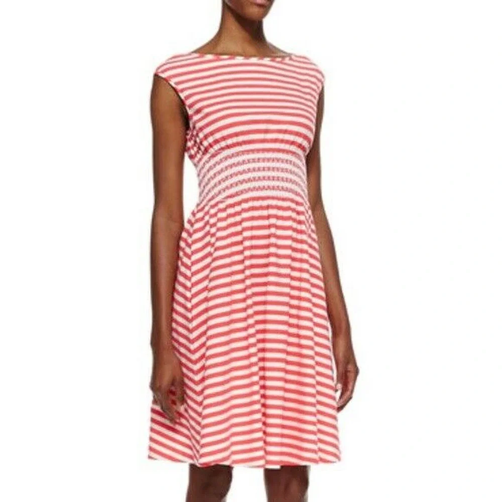 Kate Spade Leora Dress Striped Pink White Cotton 2